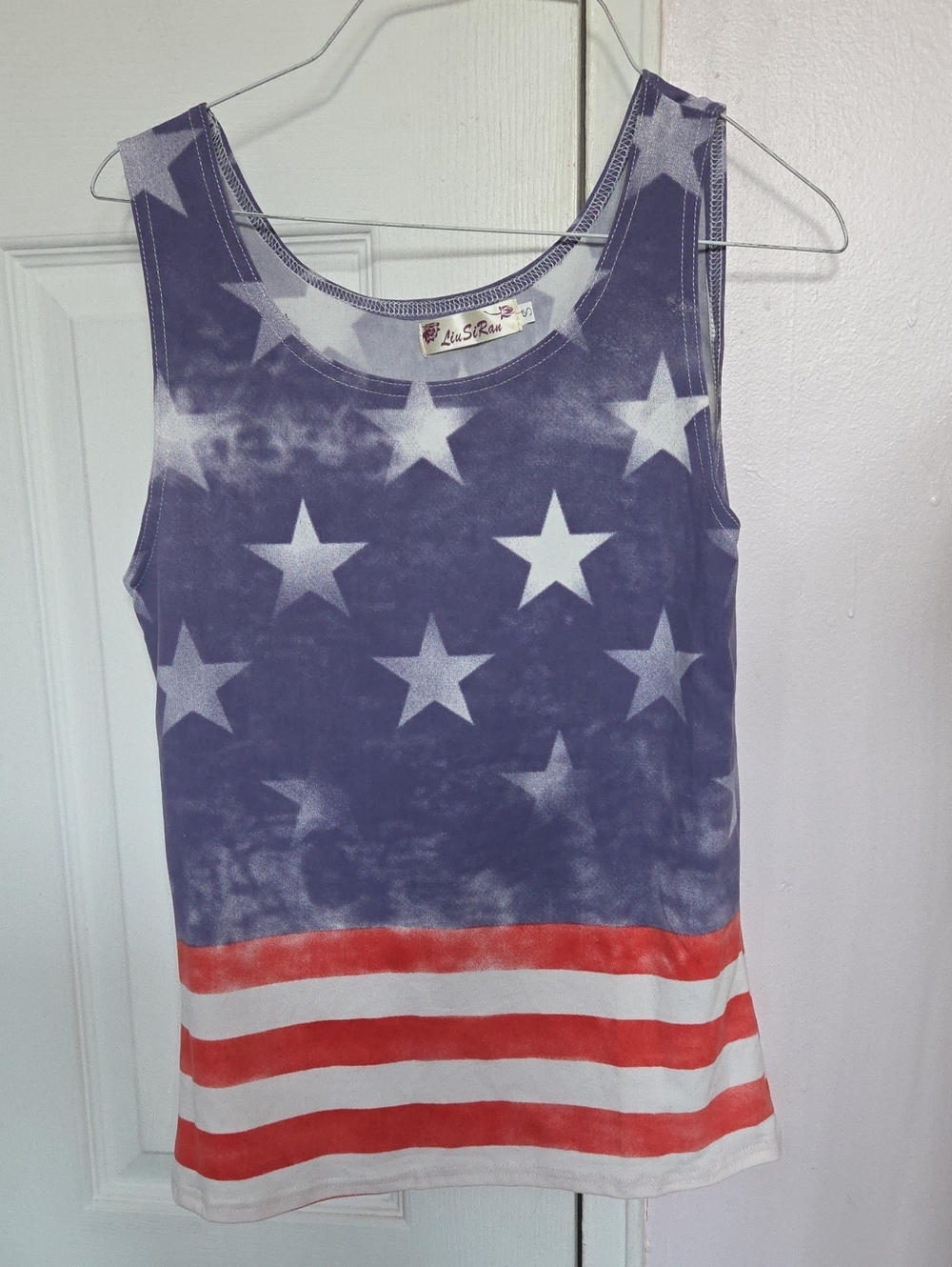 Liu Si Ran Patriotic Star & Stripe Tank - Blue, White & Red